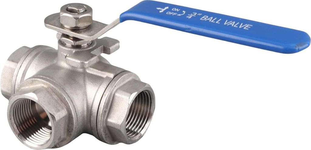 1Stück Edelstahl SUS304 Rohr-Kugelhahn Dreiweg T Typ Innengewinde 3/4" DN20