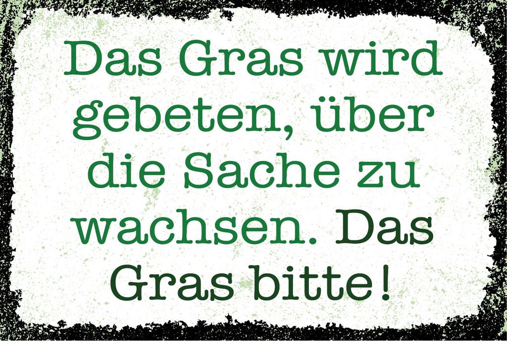 vianmo Holzschild 12x18 cm Gras bitte über die Sache zu wachsen