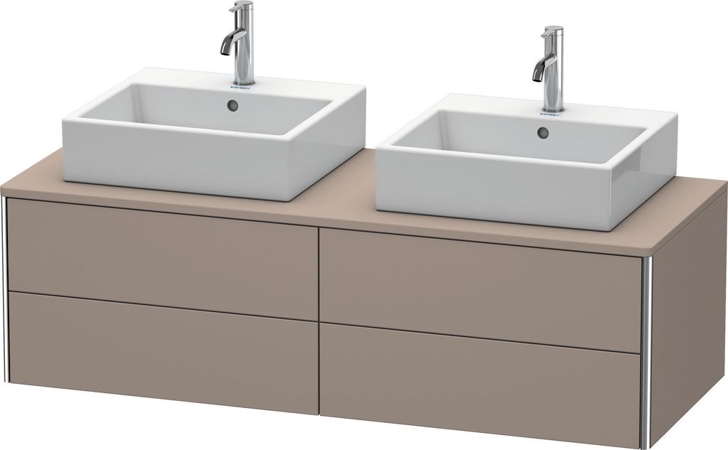 Duravit XSquare Konsolenwaschtischunterbau wandhängend, für zwei Becken, 4 Schubkästen, 1400x400x548mm, XS4916B4343