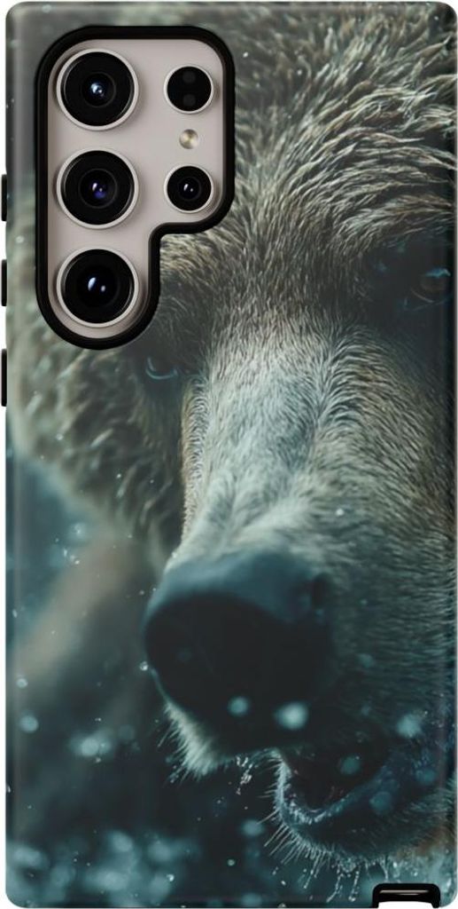 Braunbär im Wasserspritzer – Hülle Kompatibel mit Galaxy S24 Ultra