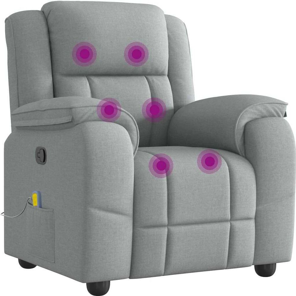 vidaXL Massagesessel Hellgrau Stoff