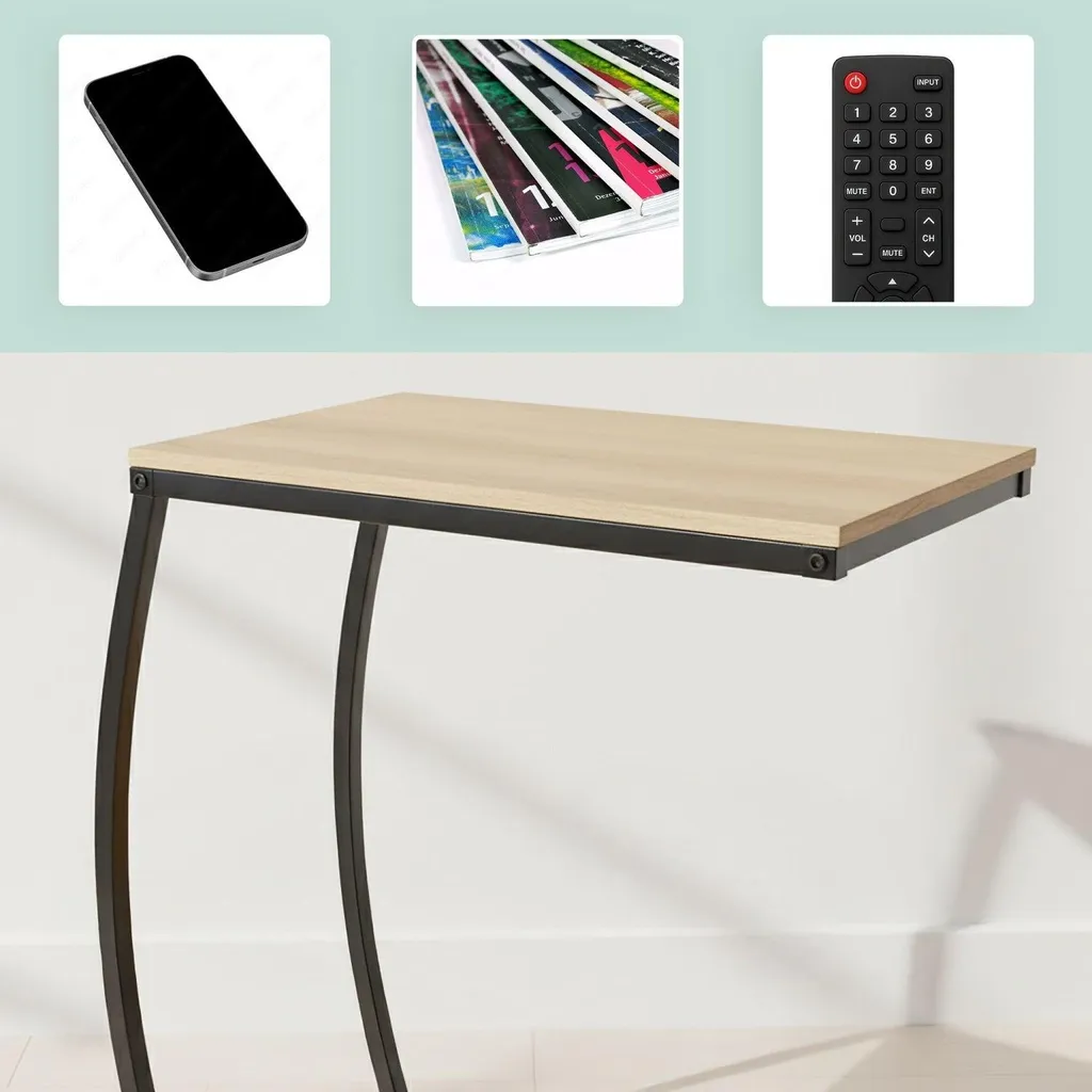 Support ordinateur pour canapé, table d'appoint pratique en forme C - 4