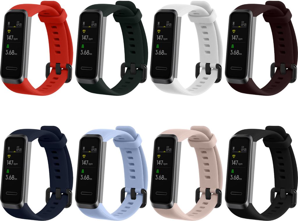 kwmobile 8x Sportarmband kompatibel mit Huawei Band 4 Armband - Großes Set Smartwatch Armband in verschiedenen Farben