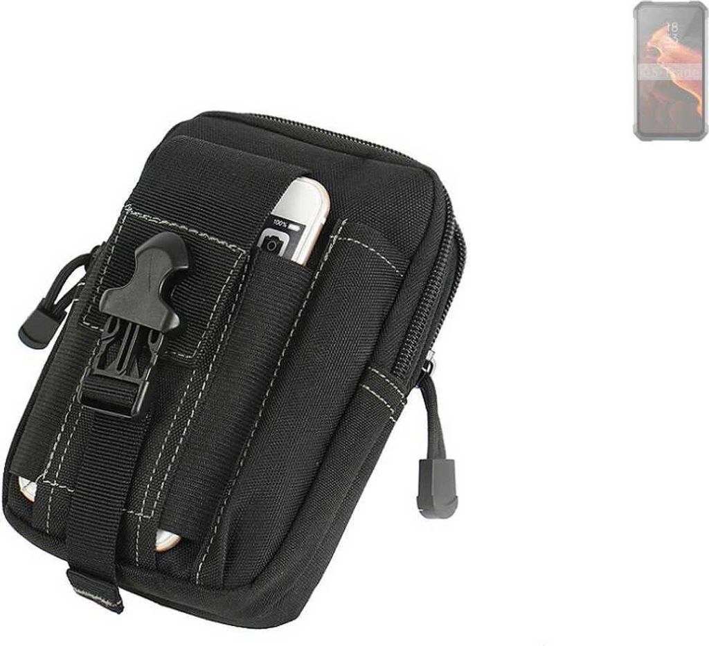 K-S-Trade Gürtel Tasche kompatibel mit Unihertz Tank Gürteltasche Holster Schutz Hülle Handy Hülle Smartphone outdoor Handy-Hülle schwarz