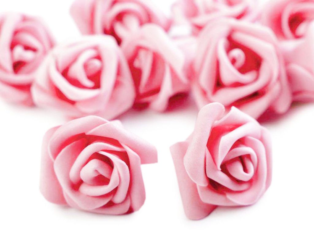 10 Deko-Rose Rosenblüte Rosenkopf 4,5 cm Foamrosen Schaumrosen, Farbwahl