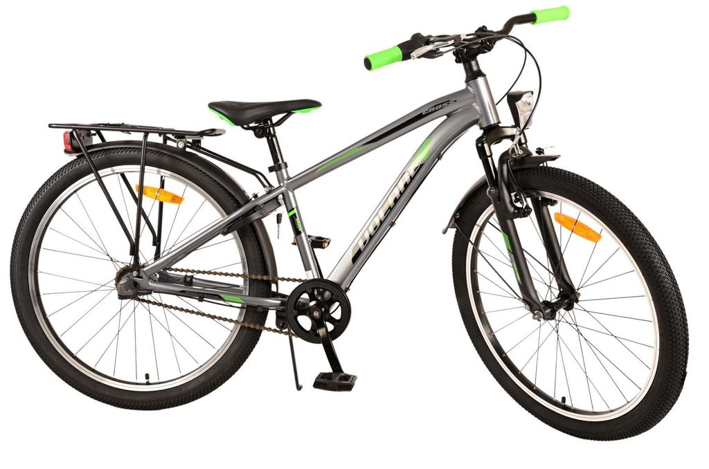 TPFSports Cross Kinderfahrrad - Jungen - Rücktritt + Handbremse - 3 Gänge - 24 Zoll - Grau