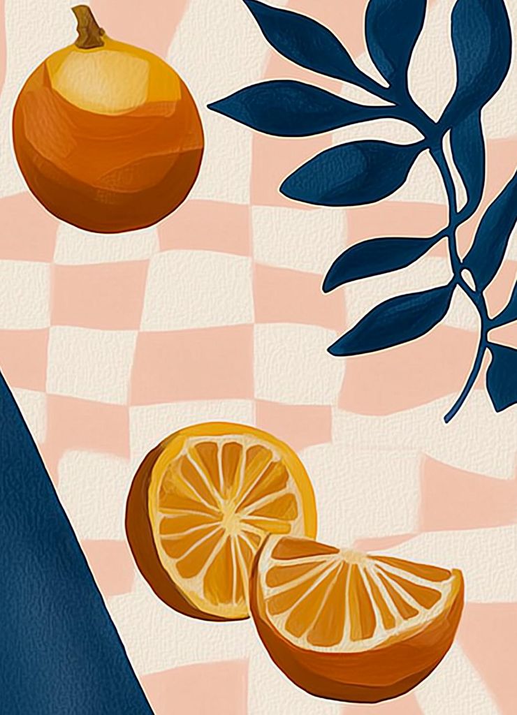 Plakat 13x18cm Moderne Früchte und Orangen Pop Art Vintage für das Wohnzimmer