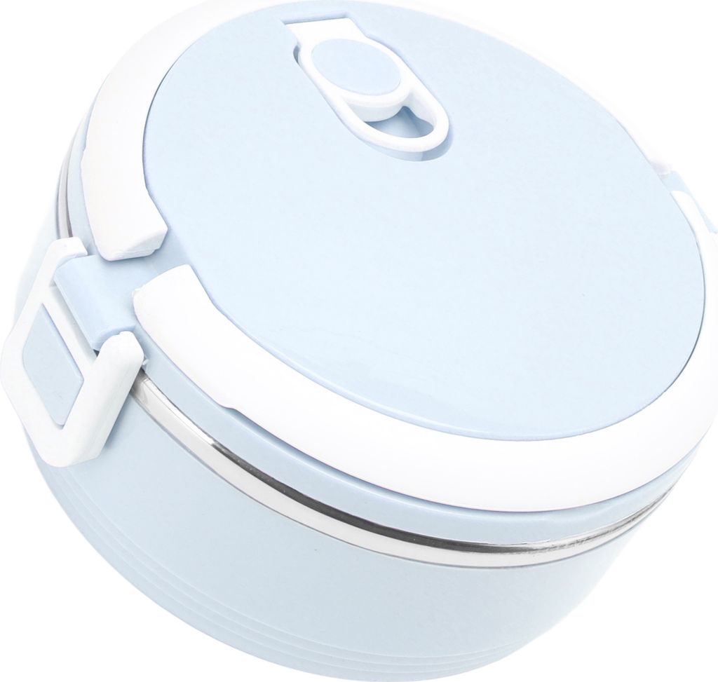 1 Stück Thermo Lunchbox aus Edelstahl , Vakuumversiegelung wärmender Lebensmittelbehälter, Frühstückstasse, Suppenschüssel, blau