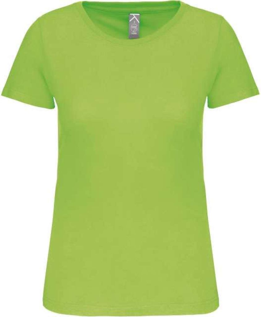 Kariban Damen T-Shirt Baumwolle Kurzarm Basic Shirt Rundhals, Größe:S, Farbe:Lime