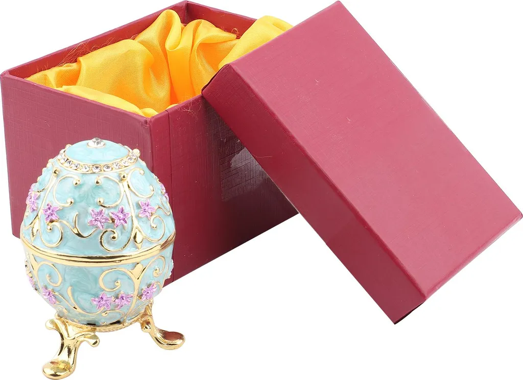 Coffret à bijoux émaillé fait main - Œuf de Pâques ornement de bureau