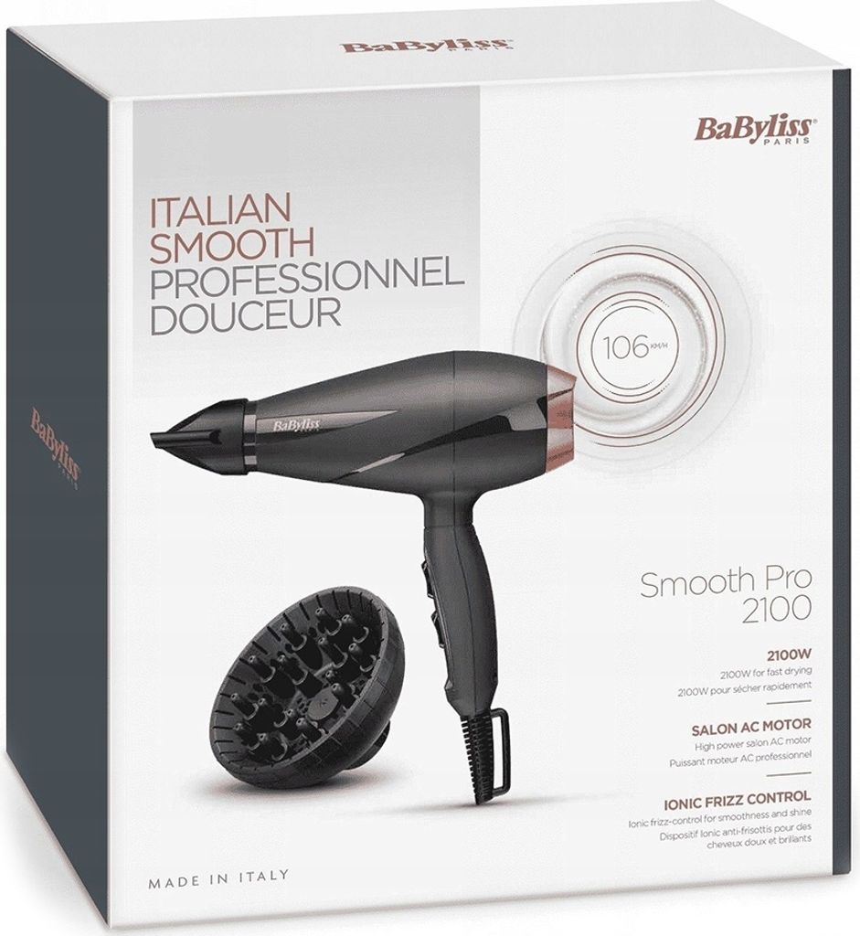 Suszarka BABYLISS 6709DE + Szczotka do włosów czarno-różowa Zdjęcie produktu 4