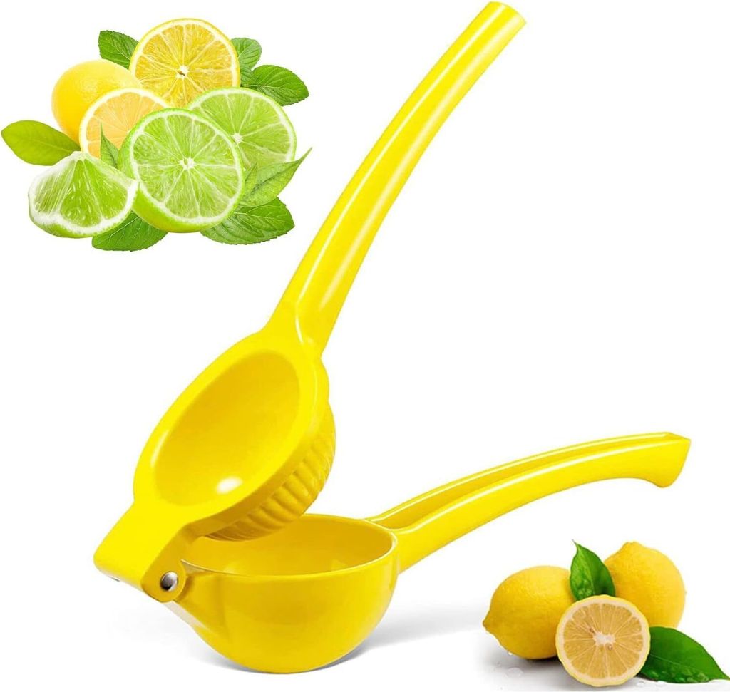 Premium Zitronenpresse Handpresse – Manuelle Saftpresse für Zitronen und Limetten, BPA-frei, Spülmaschinenfest, Gelb