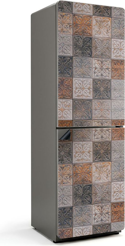 Dekoratives Fliesenmuster – Magnetische Kühlschrank Abdeckung – Dekorfolie magnetisch Küche – Kühlschrank Magnet Deko – selbstklebende M...