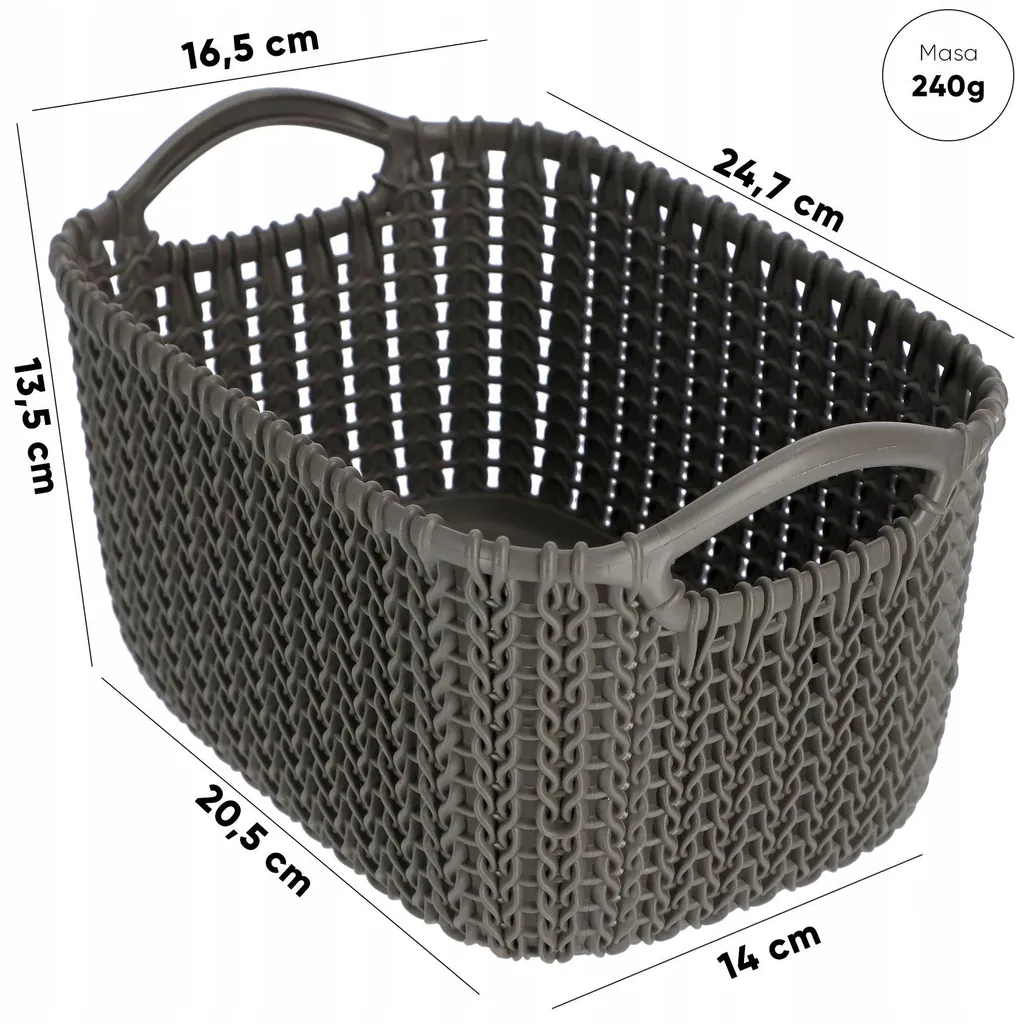Bac de rangement rectangulaire marron - Accessoire d'organisation - 6