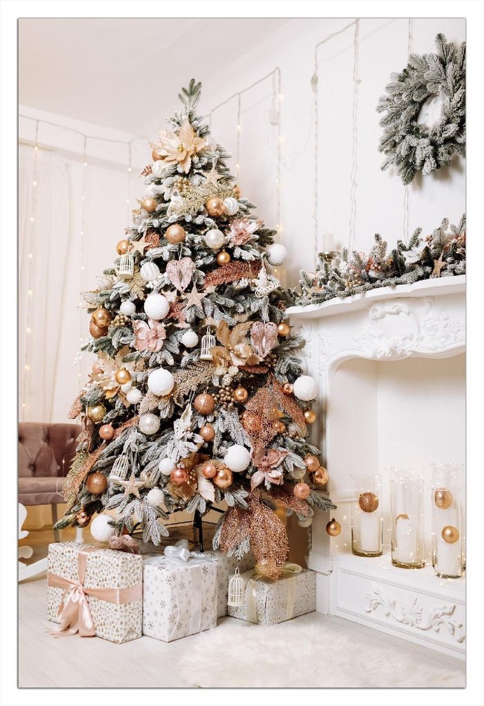 Wallario Poster - Eleganz unterm Weihnachtsbaum, Kunstdruck Größe: 61 x 91,50 cm