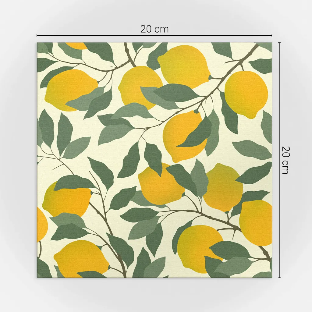 Citron Botanical Pattern - Piastrelle autoadesive - Piastrelle autoadesive - Piastrelle in PVC - Piastrelle in vinile - Piastrelle autoadesive 3D - Piastrelle adesive - Piastrelle per cucina e bagno - 20 pezzi 20 x 20 cm - 4