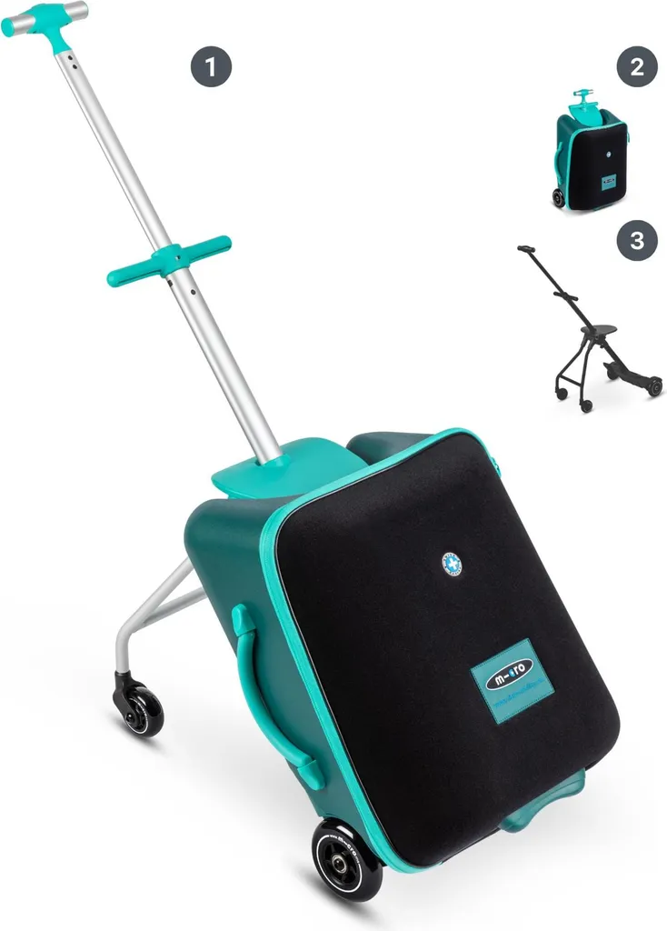Valise cabine enfant avec assise intégrée Micro Eazy Forest Green 22L