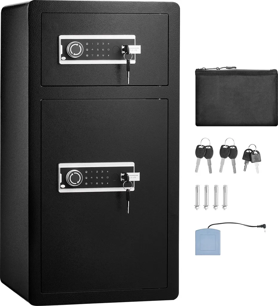 Armoire forte de sécurité SucceBuy double compartiment avec serrure LED