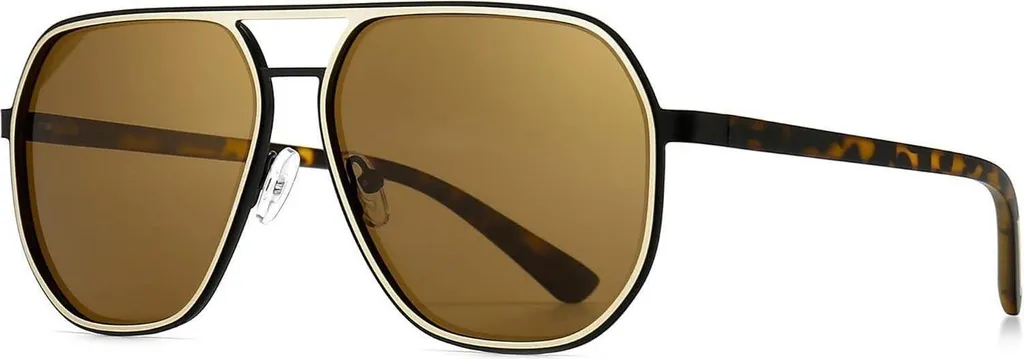 Lunettes de soleil homme polarisées à monture géométrique légère UV400