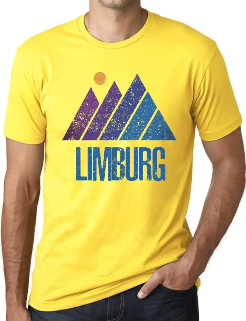 Herren Grafik T-Shirt Berg-Limburg – Mountain Limburg – Öko-Verantwortlich Vintage Jahrgang Kurzarm Lustige Druck Geburtstag Geschenk Mann