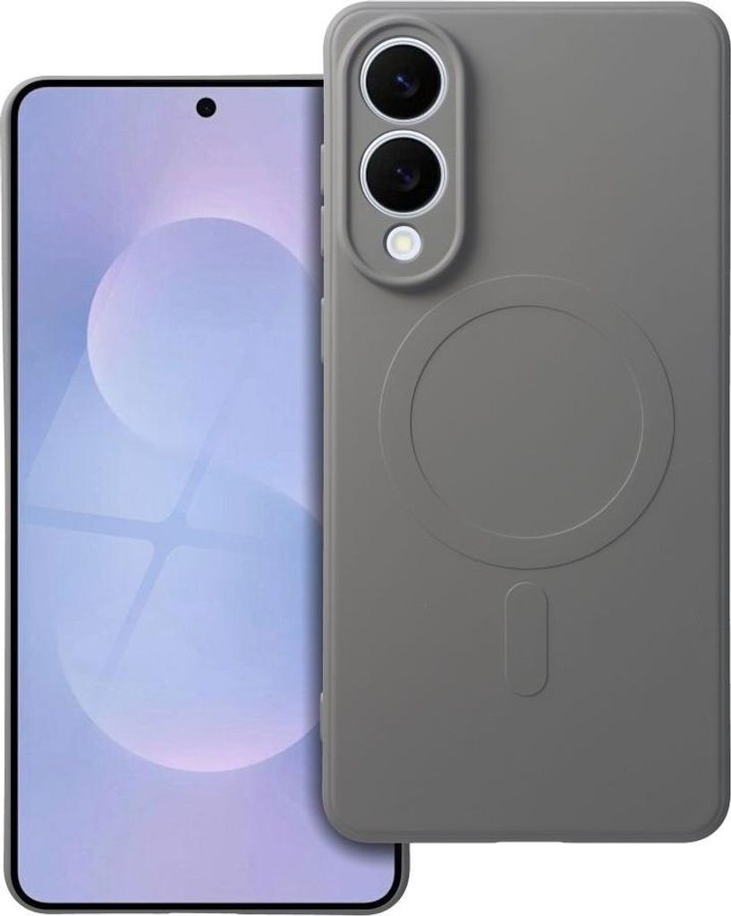 Case passend für Samsung S25 EDGE Silicone Mag Cover kompatibel mit MagSafe grey titatnium