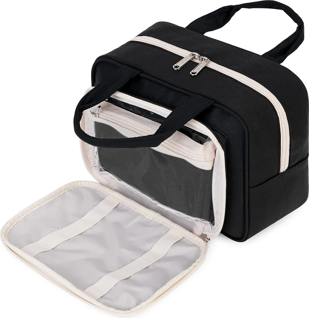 Grande trousse de maquillage polyvalente et vanity souple XL coloris noir