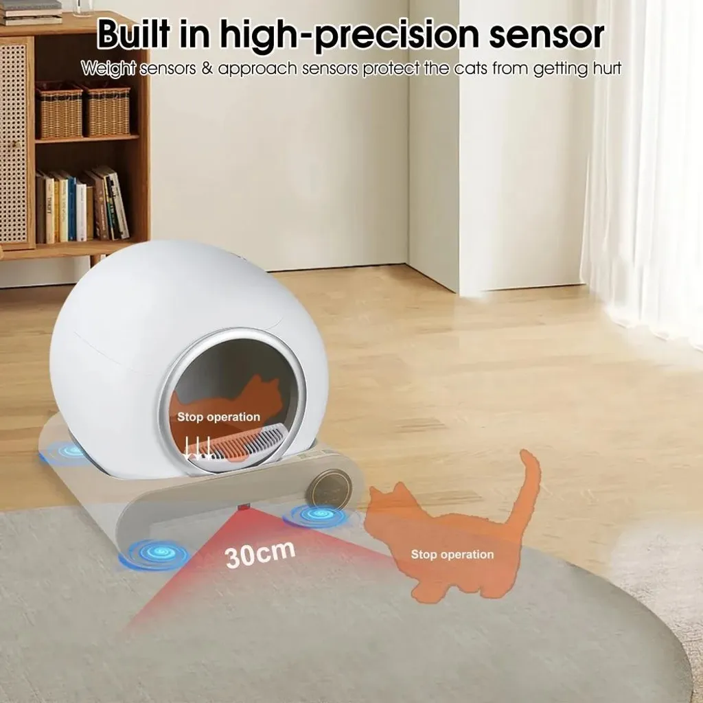 Litière automatique 65L programmable via App et tapis de propreté
