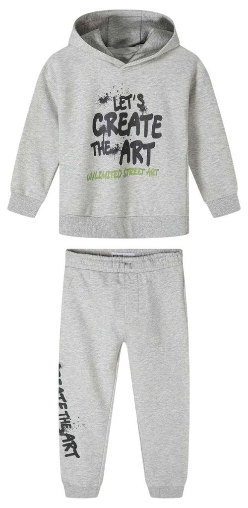 Minoti - Hoodie und Jogginghosen-Set für Jungen, Fleece MN762 (134) (Grau)