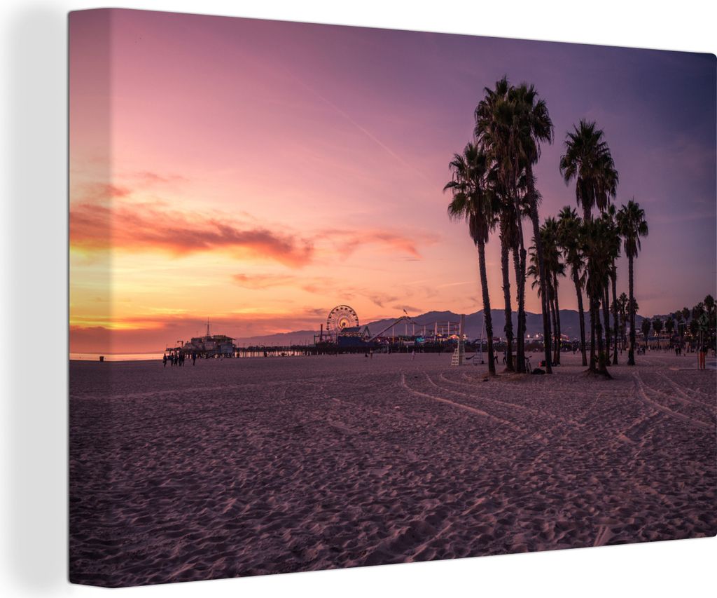 OneMillionCanvasses - Leinwandbilder - 150x100 cm, Strand - Amerika - Palme, Wandbilder Kunstdruck Wanddekoration