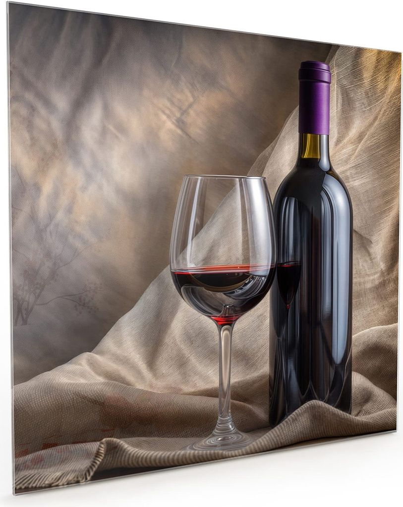 Küchenrückwand Spritzschutz Glas mit Motiv Wein mit Glas 40 Produktbild 