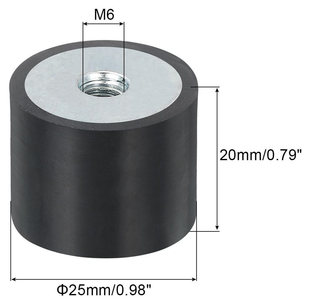 25 x 20mm M6 Gummid?mpfer,Multi-Typ-Gummipuffer,Schwingungsd?mpfer fš¹r Motorraum und Luftkompressoren