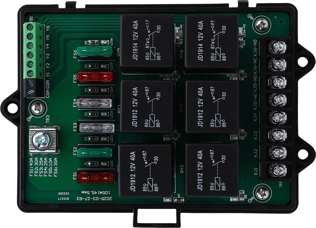 Boîtier de Relais Automobile avec 6 Relais et 14 Fusibles ATC/ATO LED