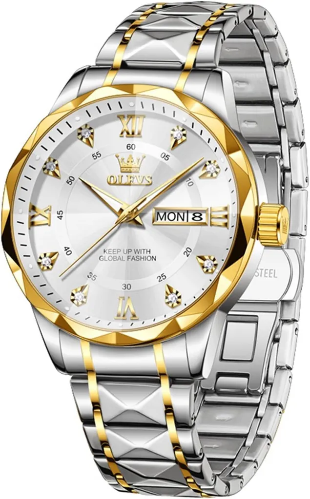Orologio Uomo Lusso Analogico Grande Quadrante Metallo Regalo Uomo