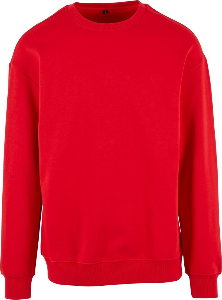 Build Your Brand Herren Crew Neck Pullover RW6469 (5XL) (Stadtrot)