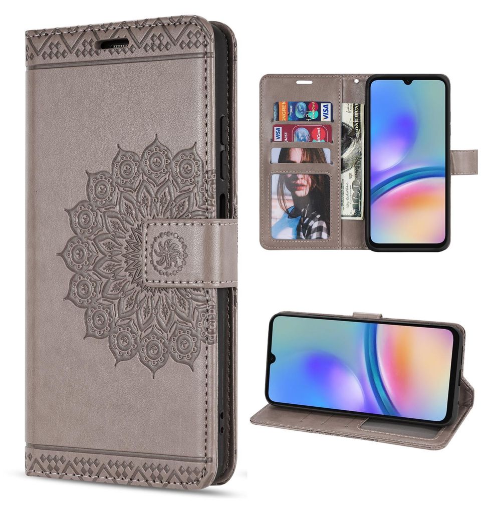 Handy Tasche für Samsung Galaxy A05s Hülle Handyhülle Klapphülle Wallet Case in Grau