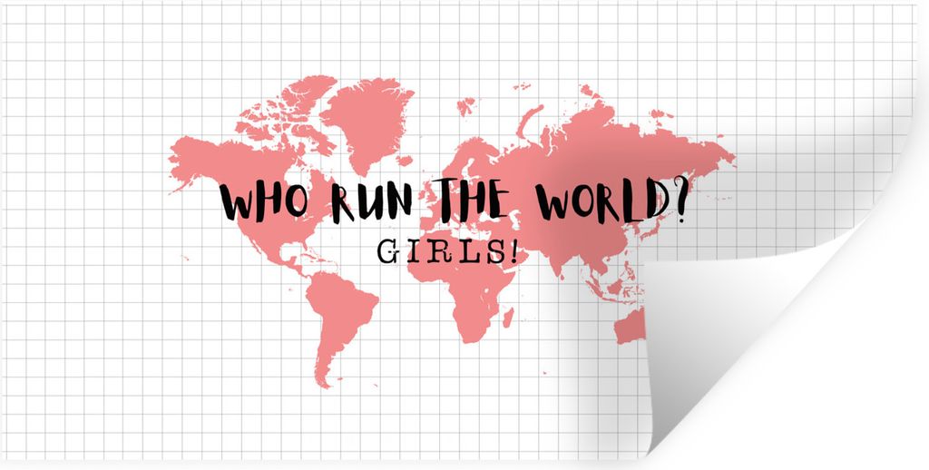 MuchoWow Wandtattoo Wandsticker Wandaufkleber Karte - Welt - Beyoncé 80x40 cm Selbstklebend und Repositionierbar - Aufkleber