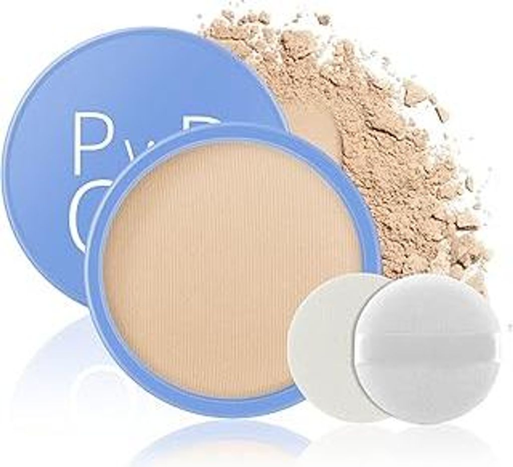 Apooliy Wasserfester Puder, Porenloser gepresster Gesichtspuder,Leichtes Gewicht,Langanhaltend,Ölkontrolle Makeup-Puder,Transluzent