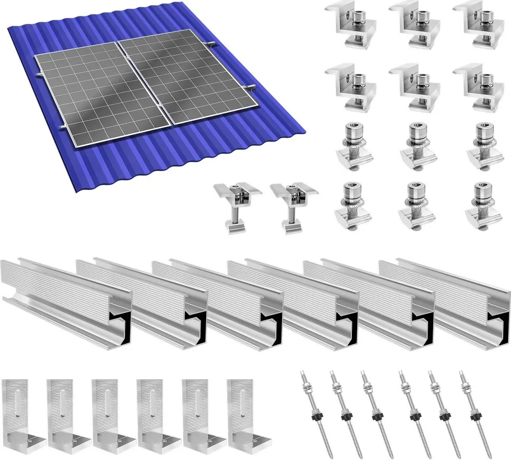 Supporto per pannelli solari, montaggio in acciaio inox, facile installazione, per 2 moduli