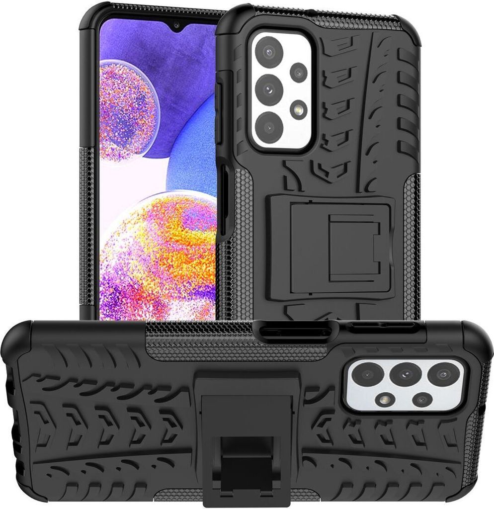 König Design Hülle kompatibel mit Samsung Galaxy A23 Kunststoff Soft Handyhülle - Handy Case Schwarz