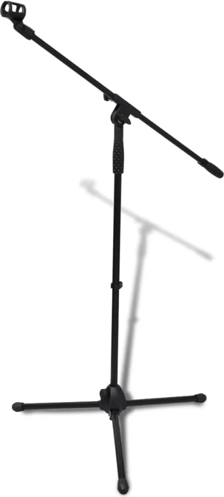Pied de micro réglable en hauteur avec bras articulé et socle tripode