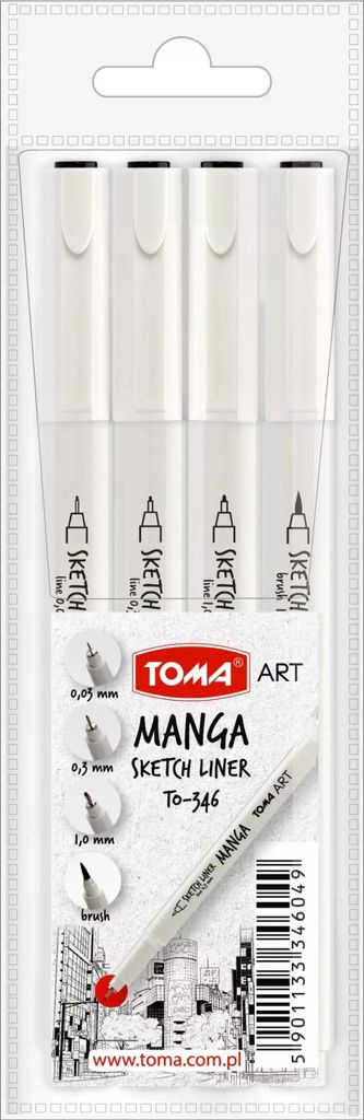 Cienkopis Manga Sketch Liner 4 farbig