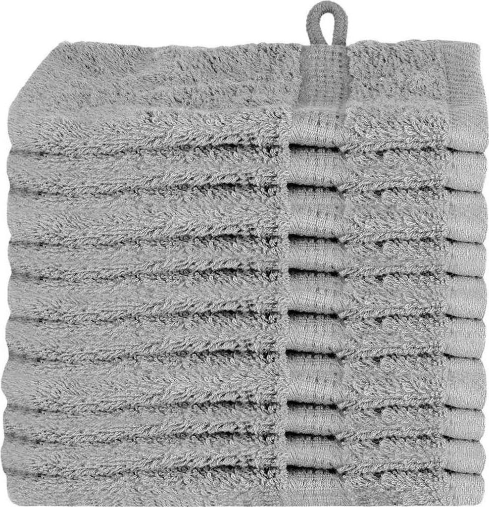vidaXL Gästetuch SOLUND 10 pcs Grau 15 x 21 cm 550 gsm