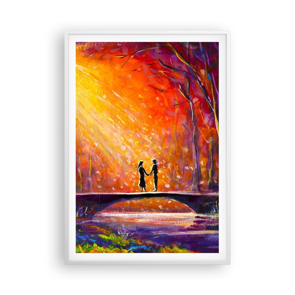 Gerahmtes Poster - Weißer Rahmen - Wald Baum Natur - 70x100 cm - Wand Bild - Wanddeko - Wandbilder - Kunstposter - Wandposter - Bilderrahmen - Bil...