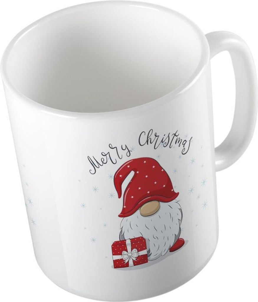 Huuraa Kaffeetasse Merry Christmas Wichtel Geschenk Tasse Weiß 330ml Merry Christmas Wichtel Präsent