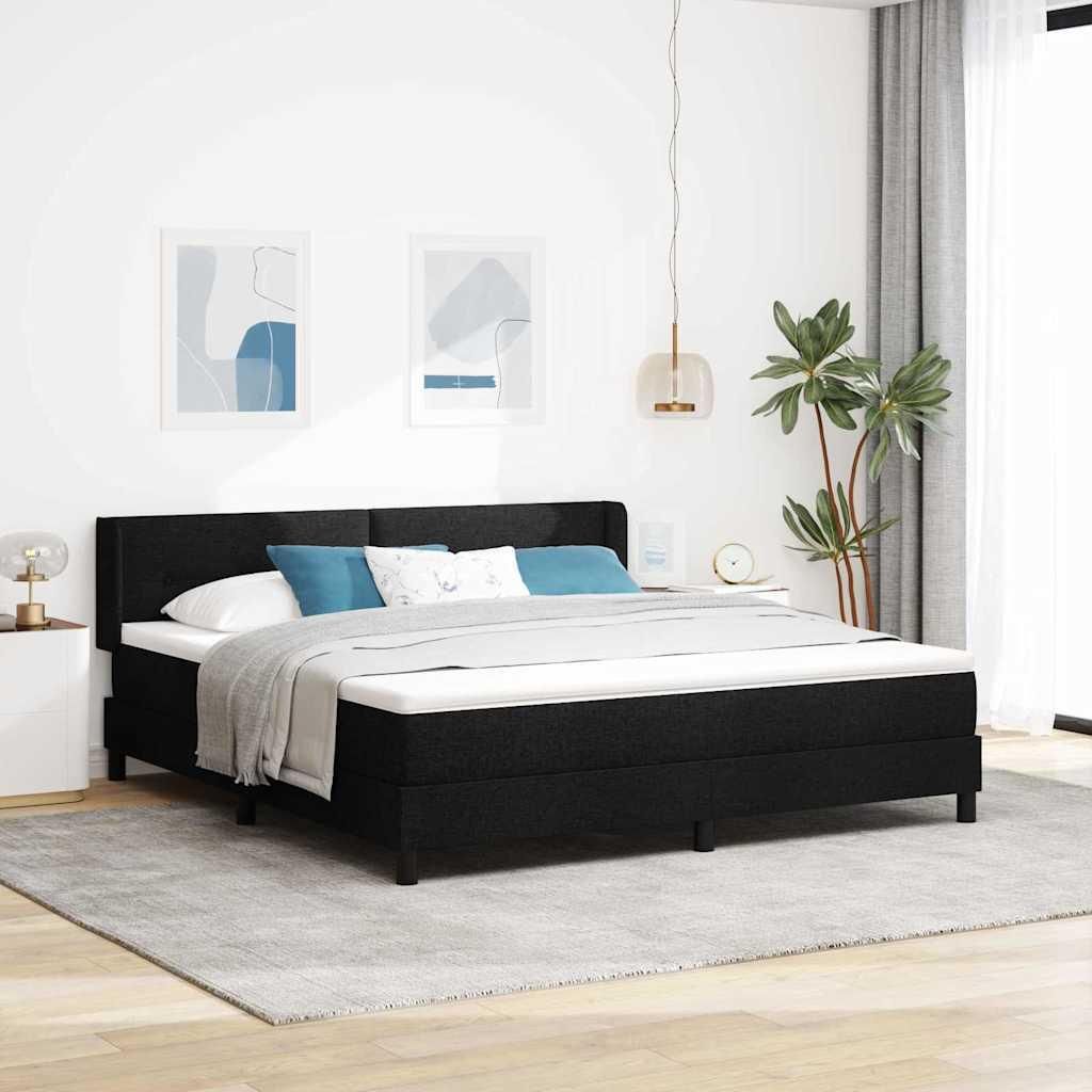Boxspringbett Schwarz 180 x 200 cm Stoff und Schaum