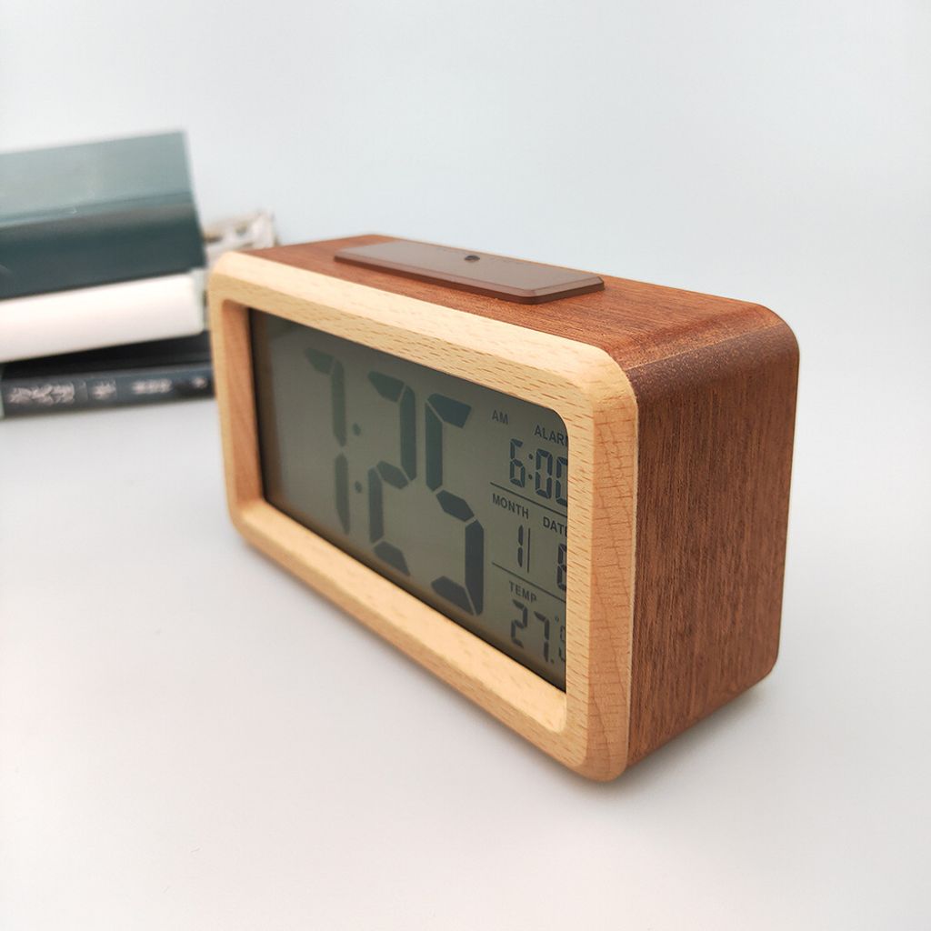 Wecker Morgen Radio Wecker Vintage Holz Wecker Massivholz Mode Smart Clock Elektronische Elektronische Uhr Massivholz Wecker