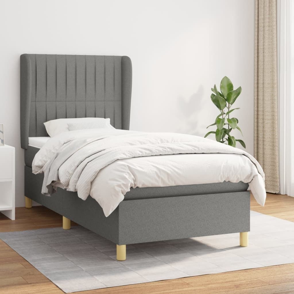 Maison Exclusive - Boxspringbett mit Matratze Dunkelgrau 80x200 cm Stoff