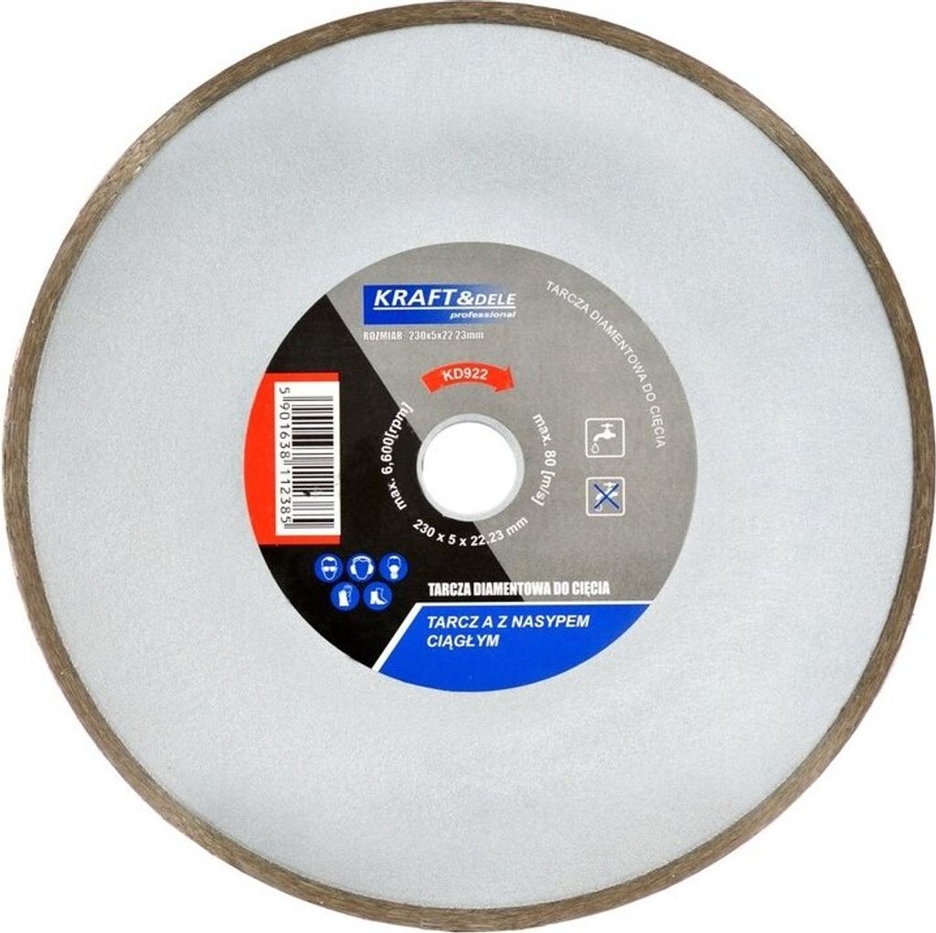 Kraft&Dele KD922 Diamantscheibe zum Schneiden von Beton 230x5x22,23mm