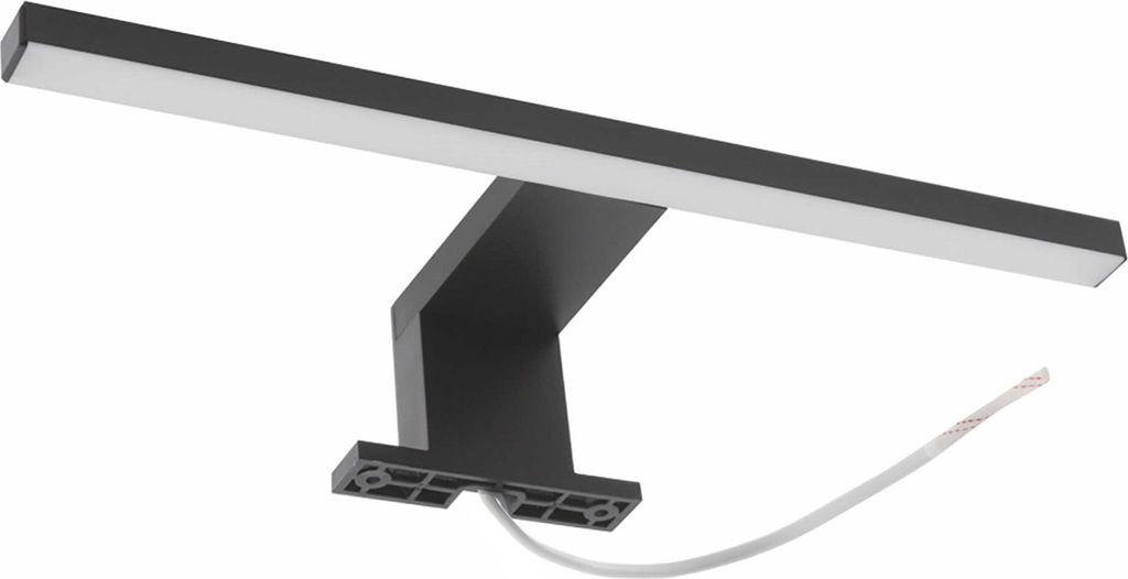 BadeDu Gers LED-Spiegelleuchte in Schwarz 30 cm breit, neutralweißes Licht, ideal für jedes Badezimmer, modernes Design, einfache Montage