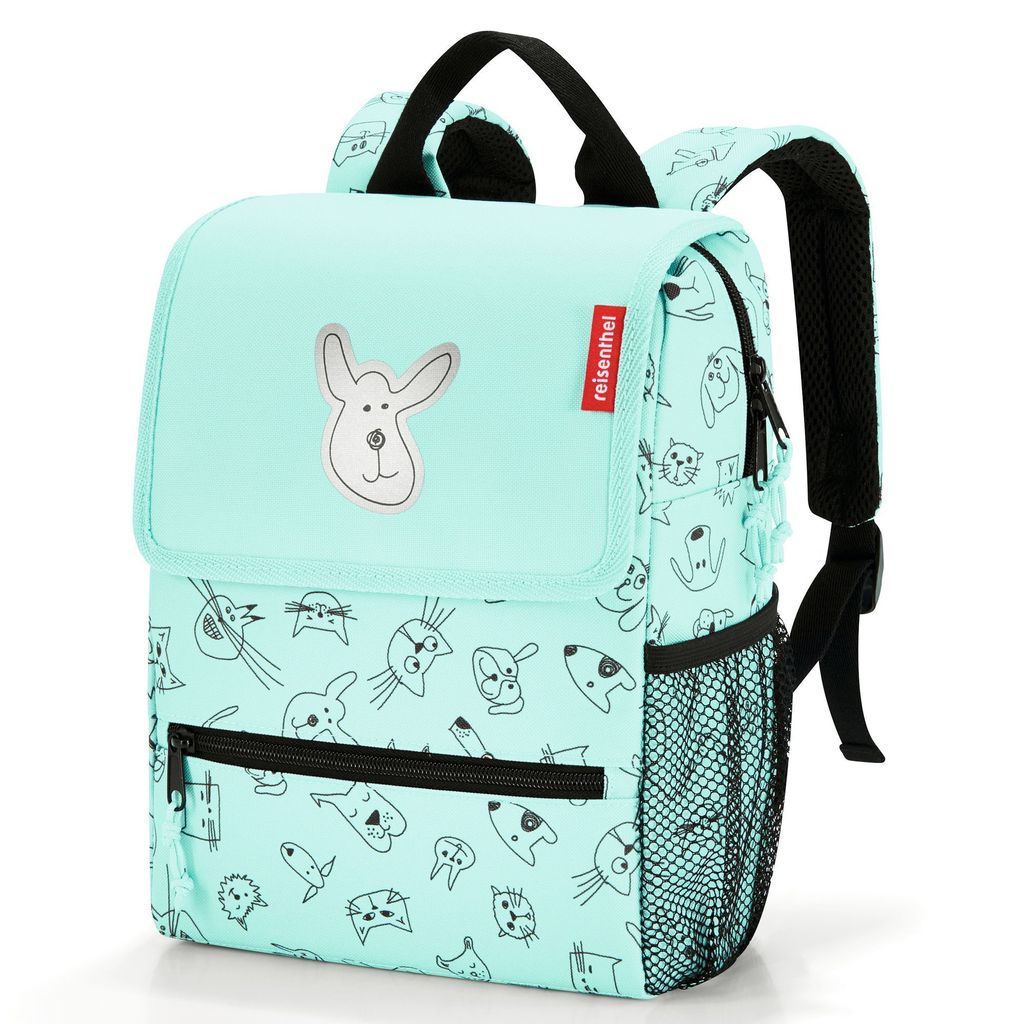 reisenthel Rucksack Kinder 5 Liter backpack cats and dogs -Mint Polyester mit Reflektor 21x28x12 cm - Mint